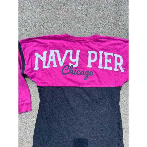 Boxercraft Shirt Women Size Small Navy Pier Chicago Long Sleeve Baseball Blouse - Picture 5 of 5